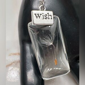 Dandelion wish charm pendant necklace lace lucky